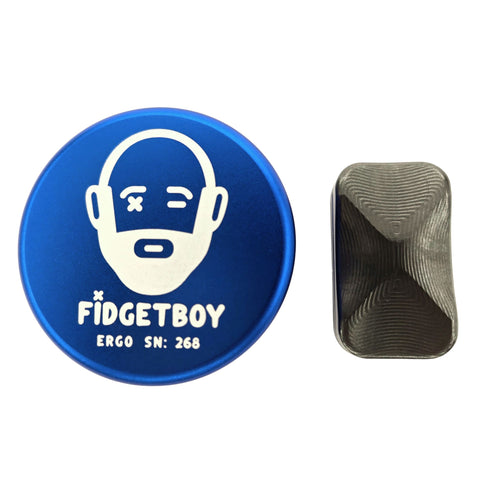 ErgoBoy - Blackened Zirc with SS Four Corner Tortoise Shell Plates - Concentric Pattern Top