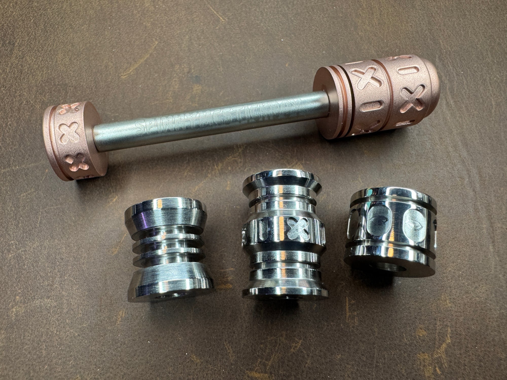Cu SpinnyMcStickBoy with SS 3 Stack Bead Set