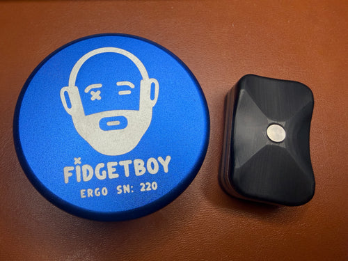 ErgoBoy - Black Ultem Smooth with 4 Corner Tortoise Shell Textured SS Plates - Ti Collar