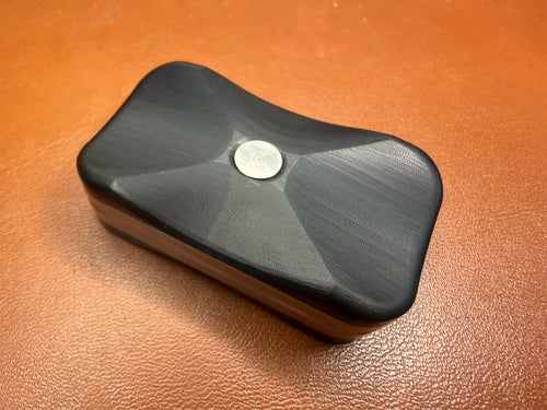 ErgoBoy - Black Ultem Smooth with 4 Corner Tortoise Shell Textured SS Plates - Ti Collar