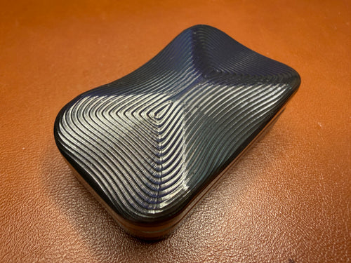 ErgoBoy - Blackened Zirc with SS Four Corner Tortoise Shell Plates - Concentric Pattern Top