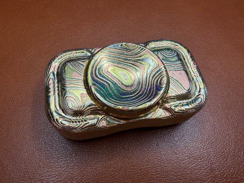 BooBar - Etched and Polished Mokume with 24.5 Low Pro Wide Dish Buttons