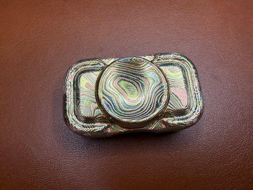 BooBar - Etched and Polished Mokume with 24.5 Low Pro Wide Dish Buttons