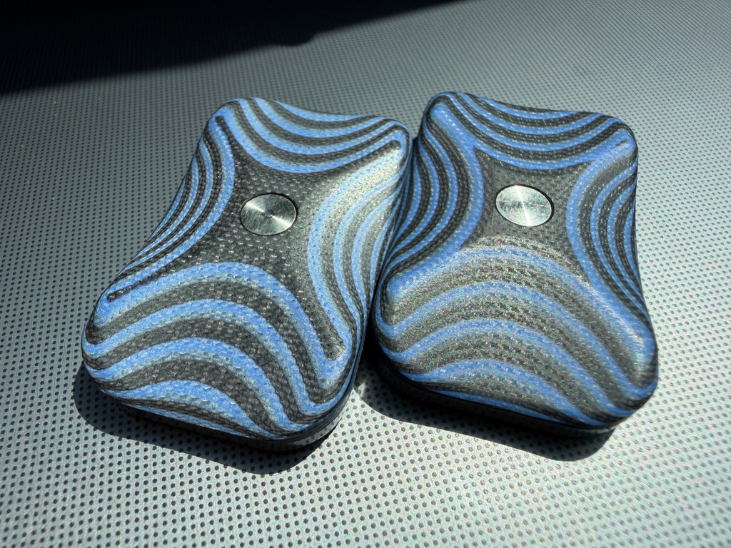 ErgoBoy - Blue Warp G10 with SS Tortoise Plates