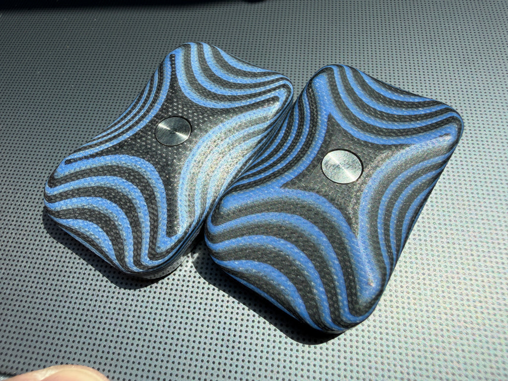 ErgoBoy - Blue Warp G10 with SS Tortoise Plates
