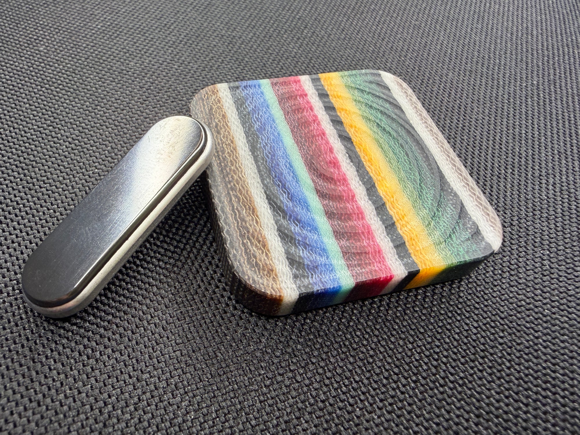 BBoy - Micarta Ripple with SS Plate - Zirc/SS Stick