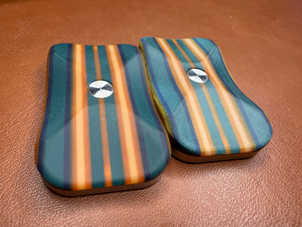 ErgoBoy - Paper Micarta with SS 4C Tortoise Plates
