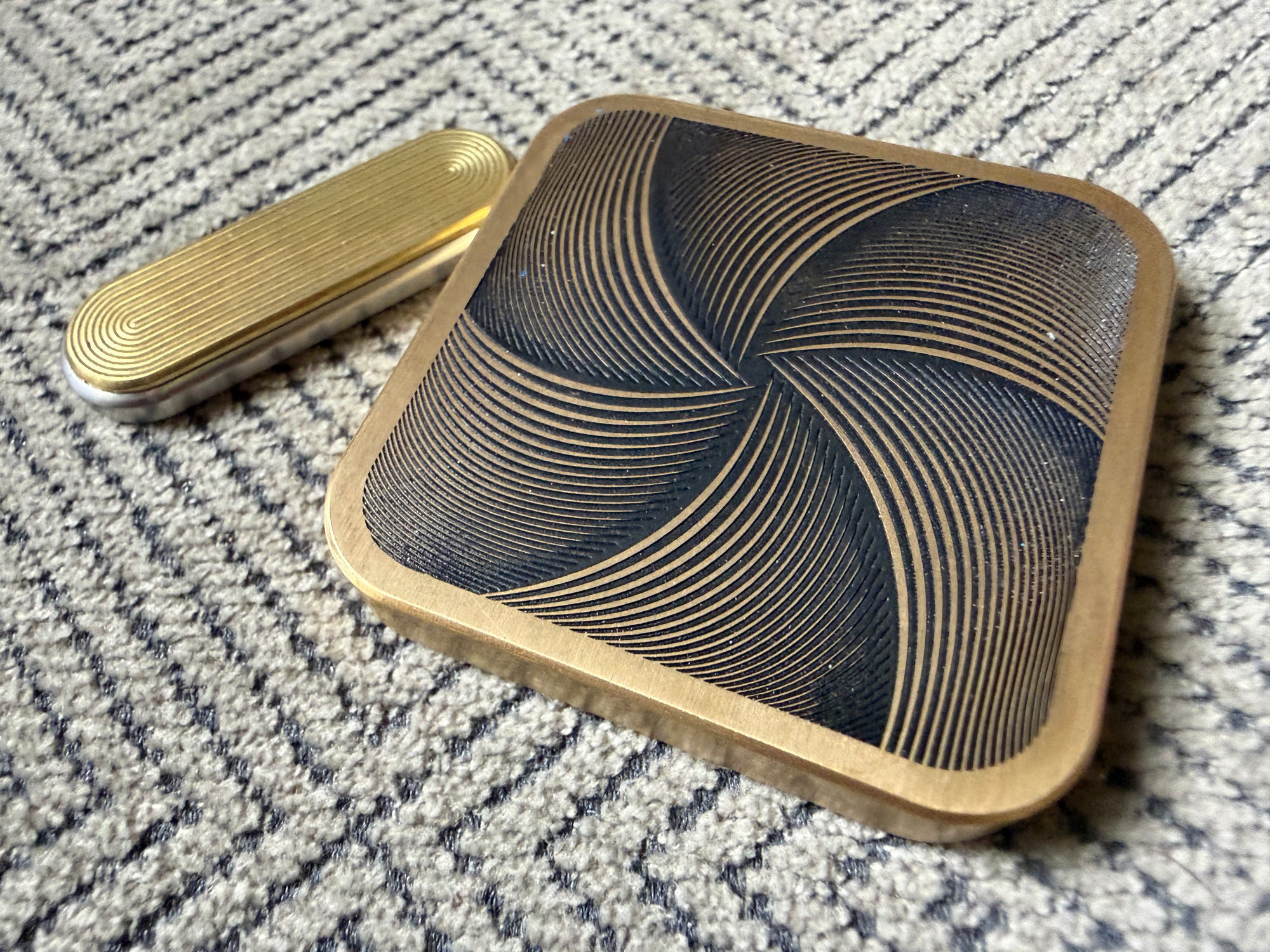 BBoy - Brass Geometric Twist with SS Plate - Br/SS Crunchy Stick