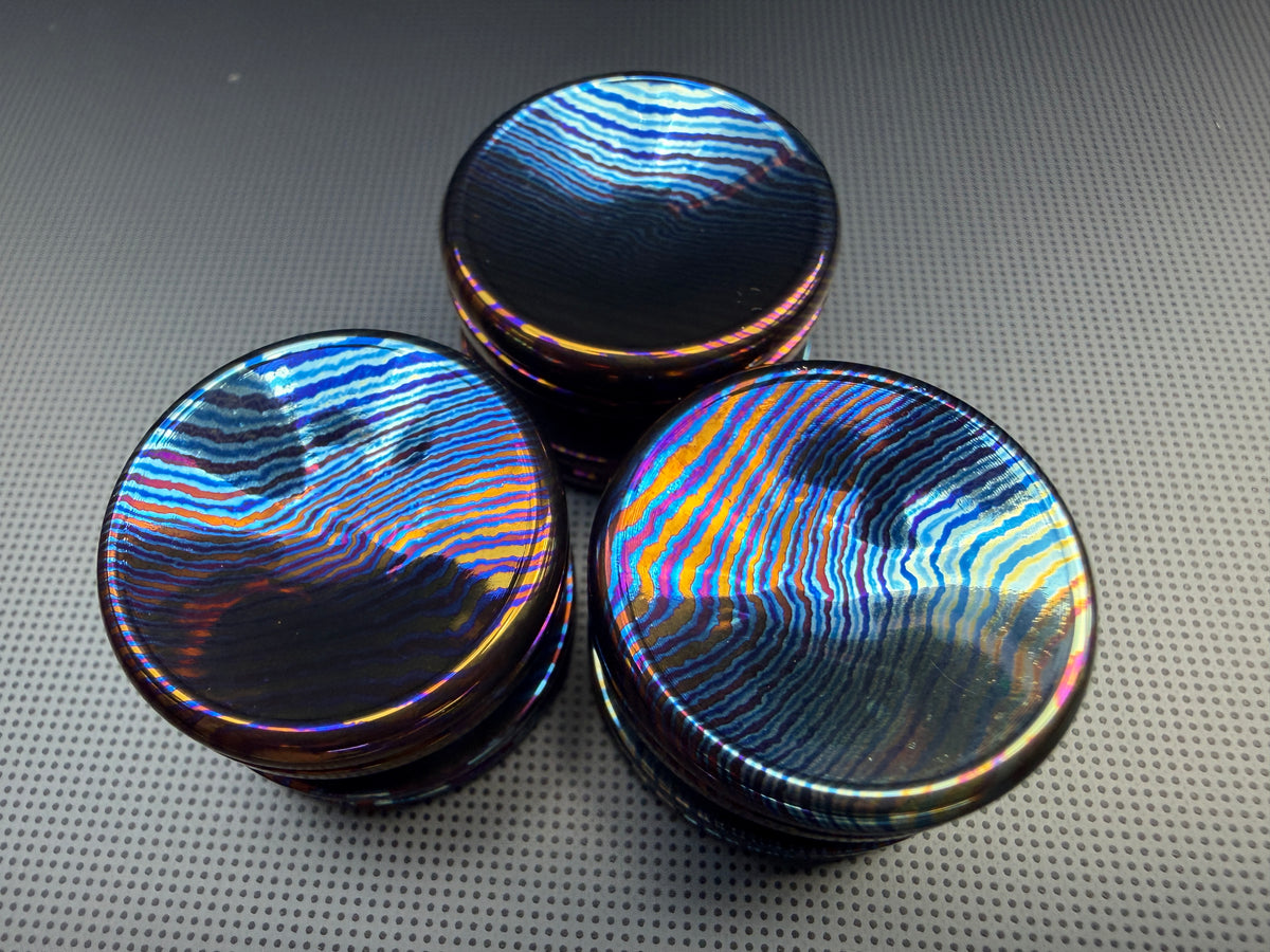 Timascus Button - A - OhYeahBoy Style