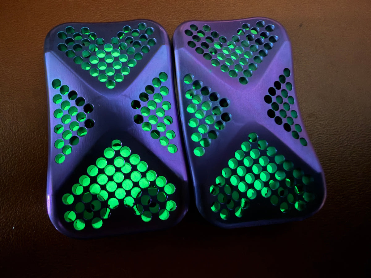 LoverBoy GITD - Ti with 4 Corner Zirc Tortoise Shell Plates