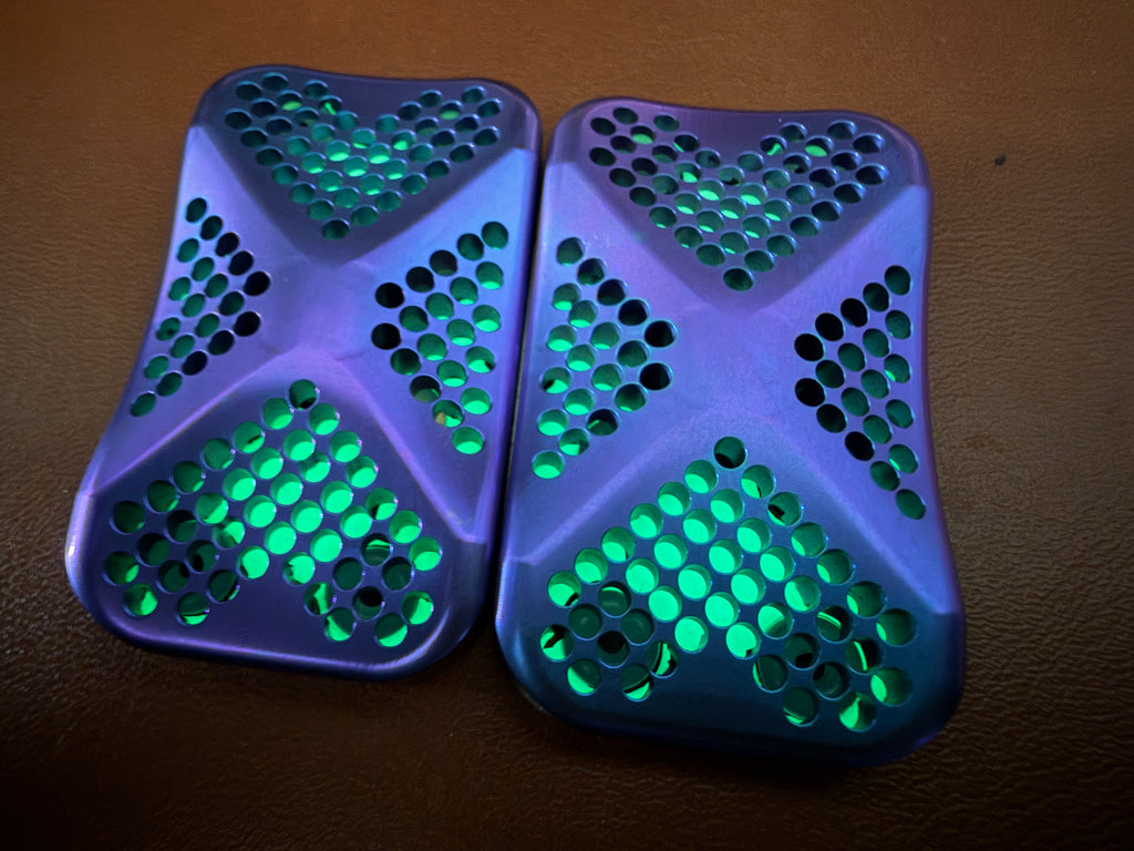 LoverBoy GITD - Ti with 4 Corner Zirc Tortoise Shell Plates